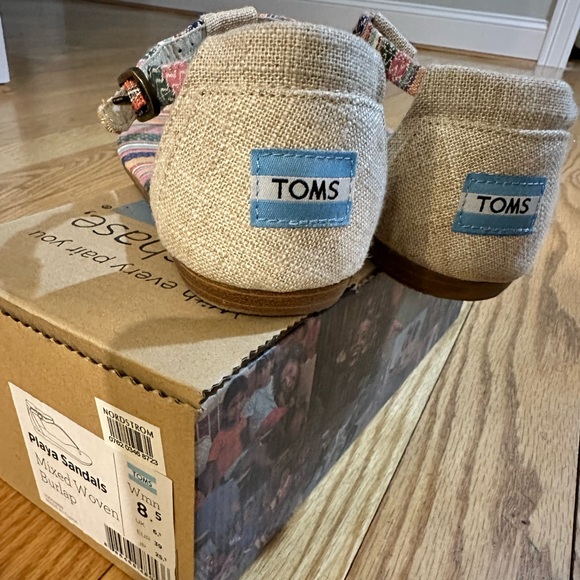 TOMS Playa Sandals - Size 8.5 - Mixed Woven Burlap - Picture 5 of 5